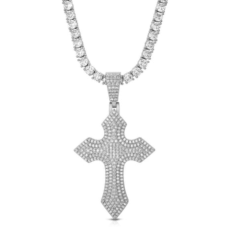 Diamond Royal Cross & Mens Tennis Chain 4 The Gold Gods