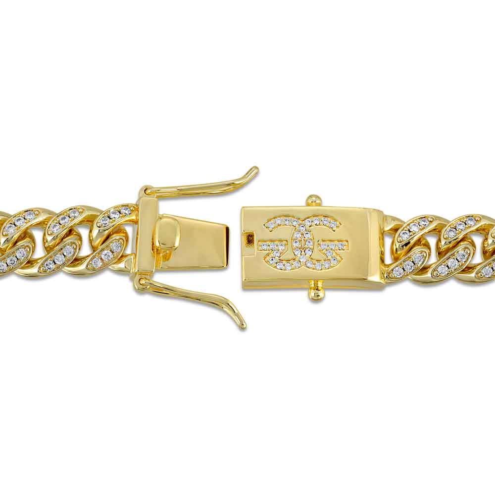Men's Diamond Barbwire Cuban Chain White The Gold Gods 5