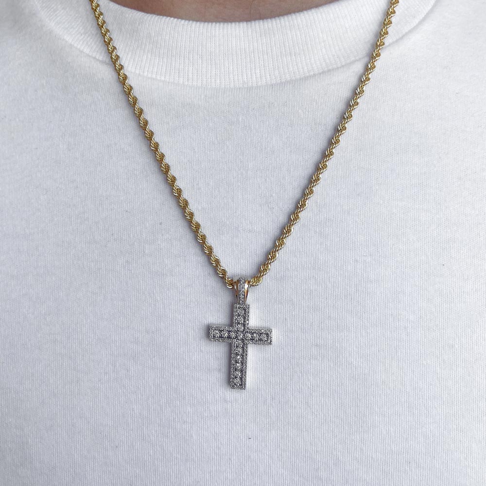 10k Solid Gold Diamond Cross Pendant (.35 CTW)  | The Gold Gods 2