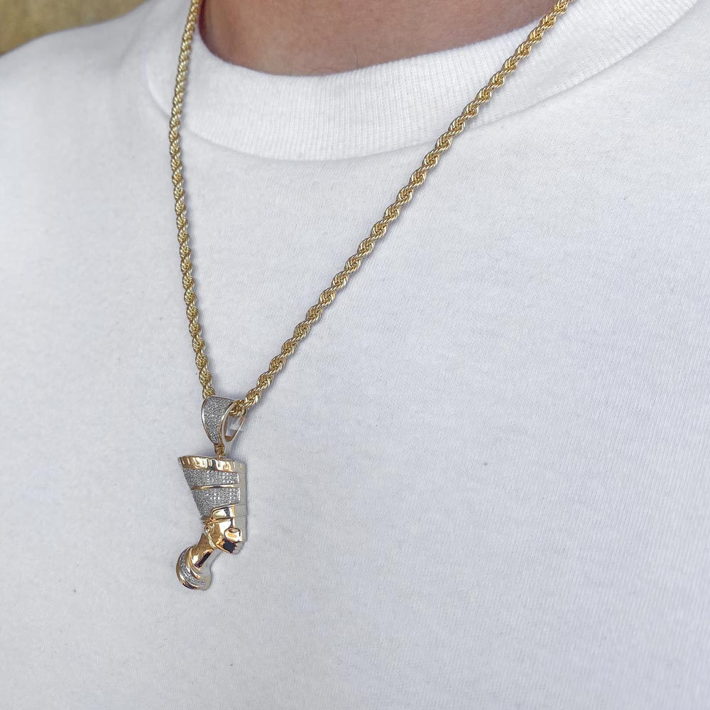 10k Solid Gold Diamond Nefertiti Pendant (.35 CTW) | The Gold Gods 1