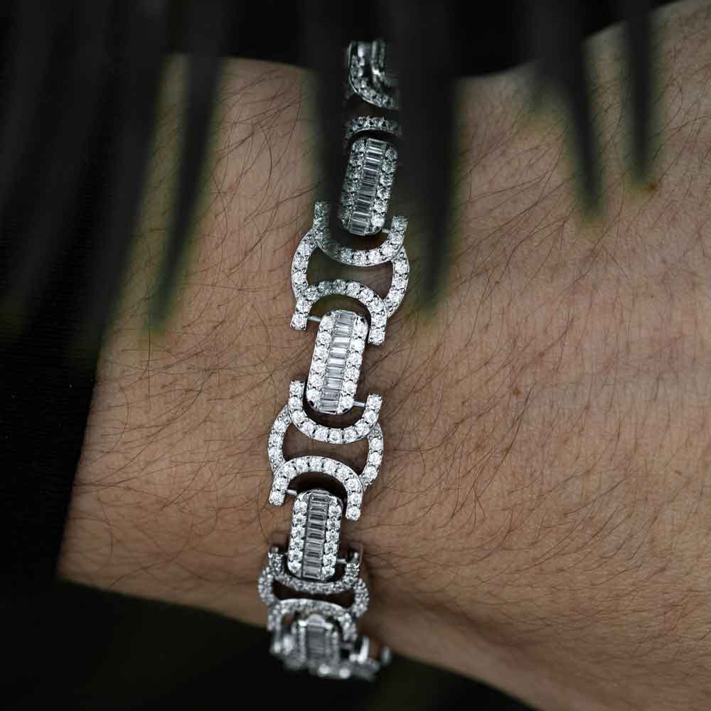 Diamond Baguette Byzantine Link Bracelet The Gold Gods 2