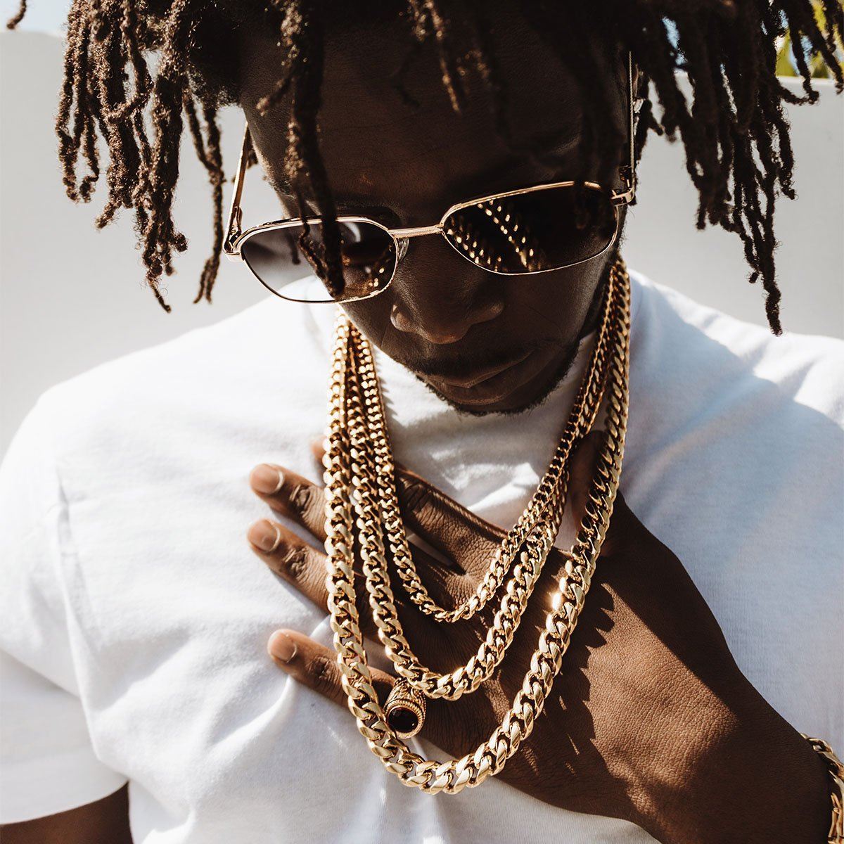 Miami Cuban Link Chain 12mm The Gold Gods lifestyle look 3