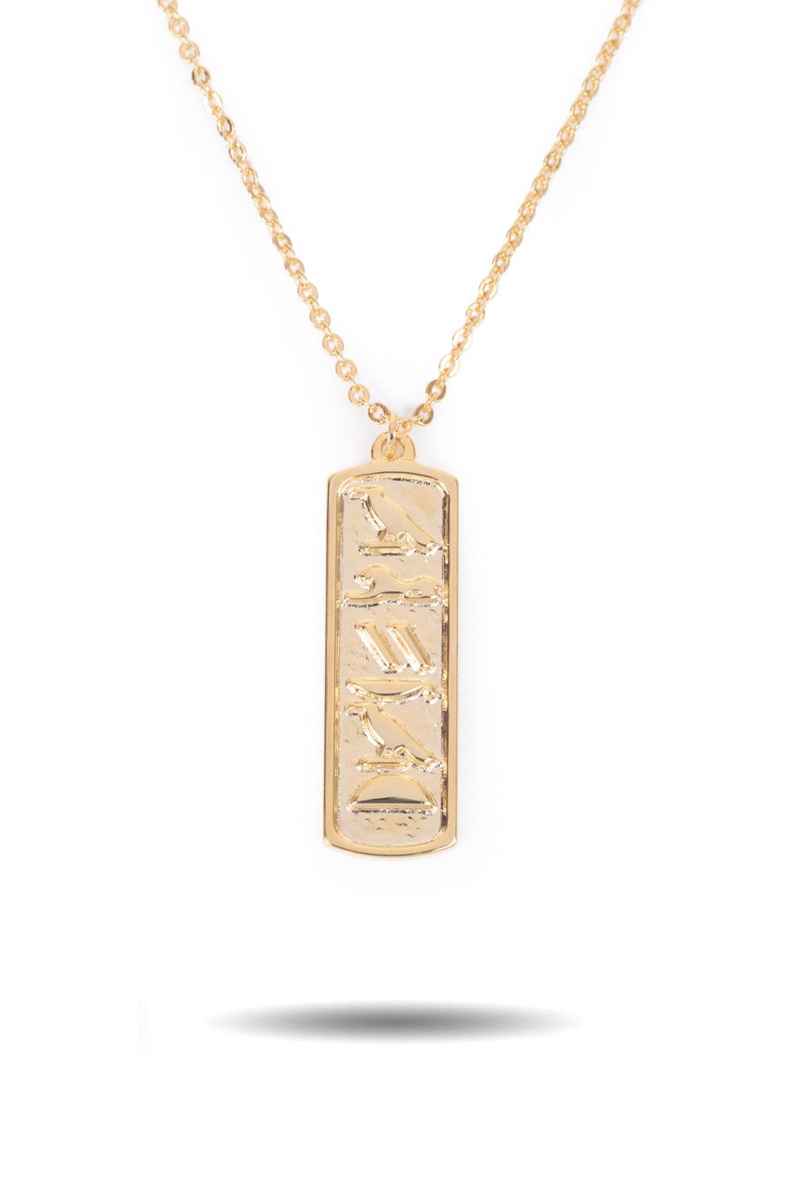 Women's Gold Hieroglyph Necklace The Gold Goddess 3
