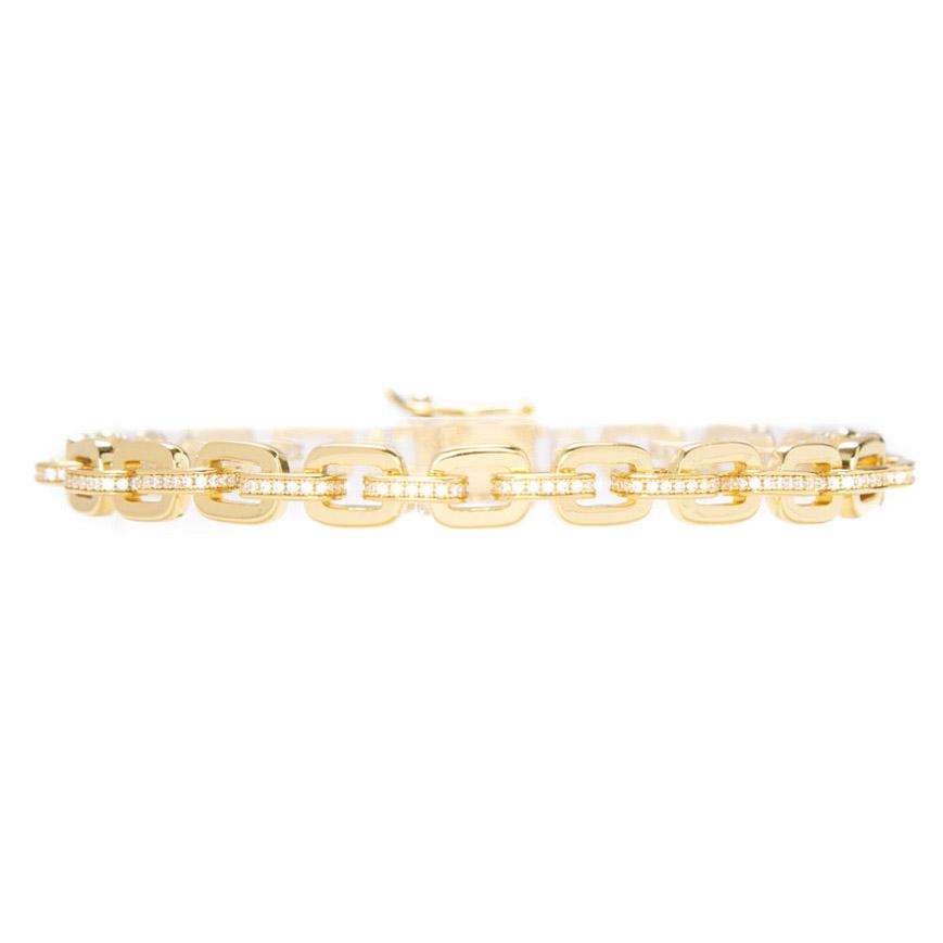 Diamond Cable Link Bracelet The Gold Gods