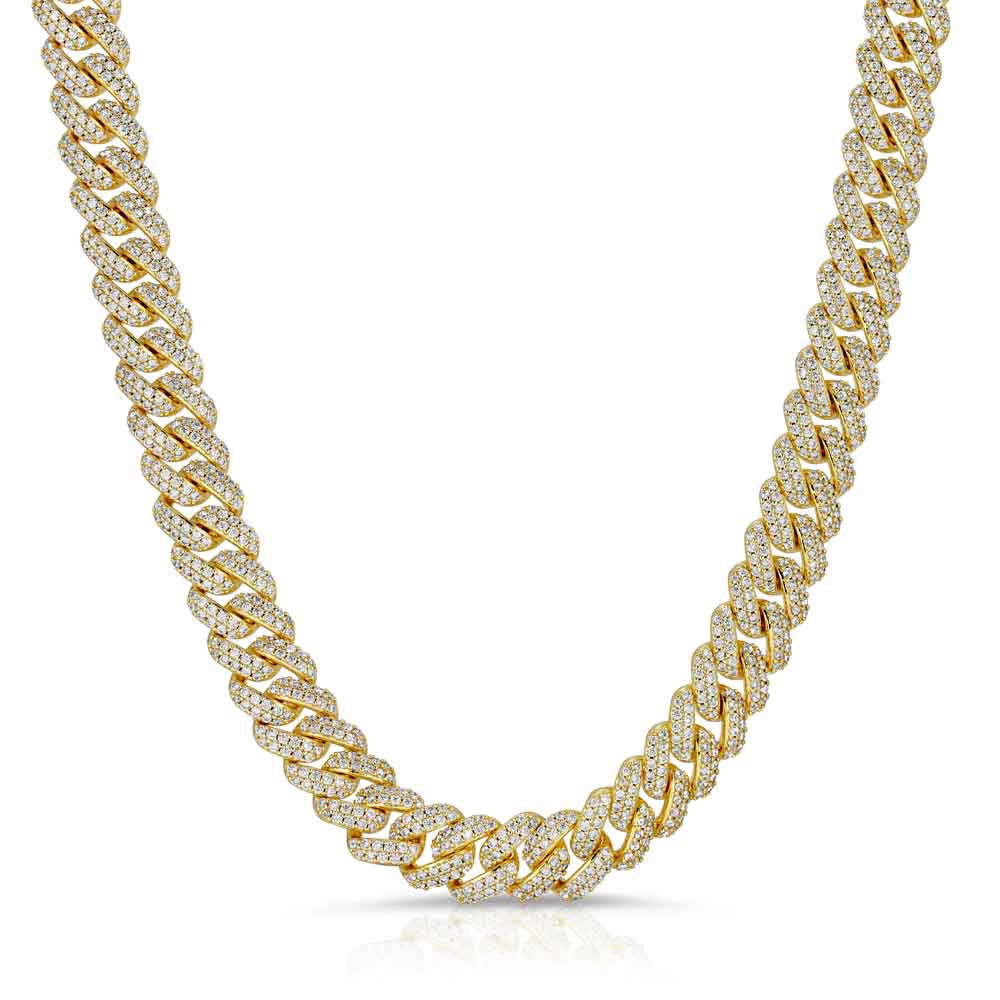 Diamond Cuban Link Choker Chain (12mm) The Gold Gods Front