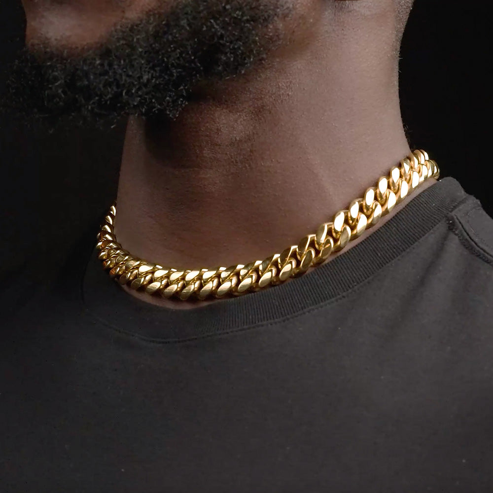 Miami Cuban Link Chain 14mm The Gold Gods 18 inch
