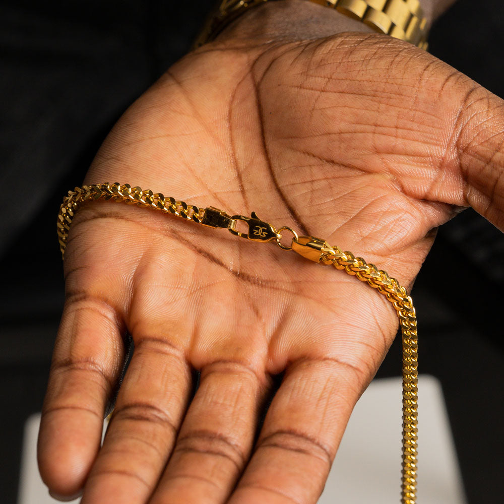 Franco Gold Chain 4mm The Gold Gods Clasp