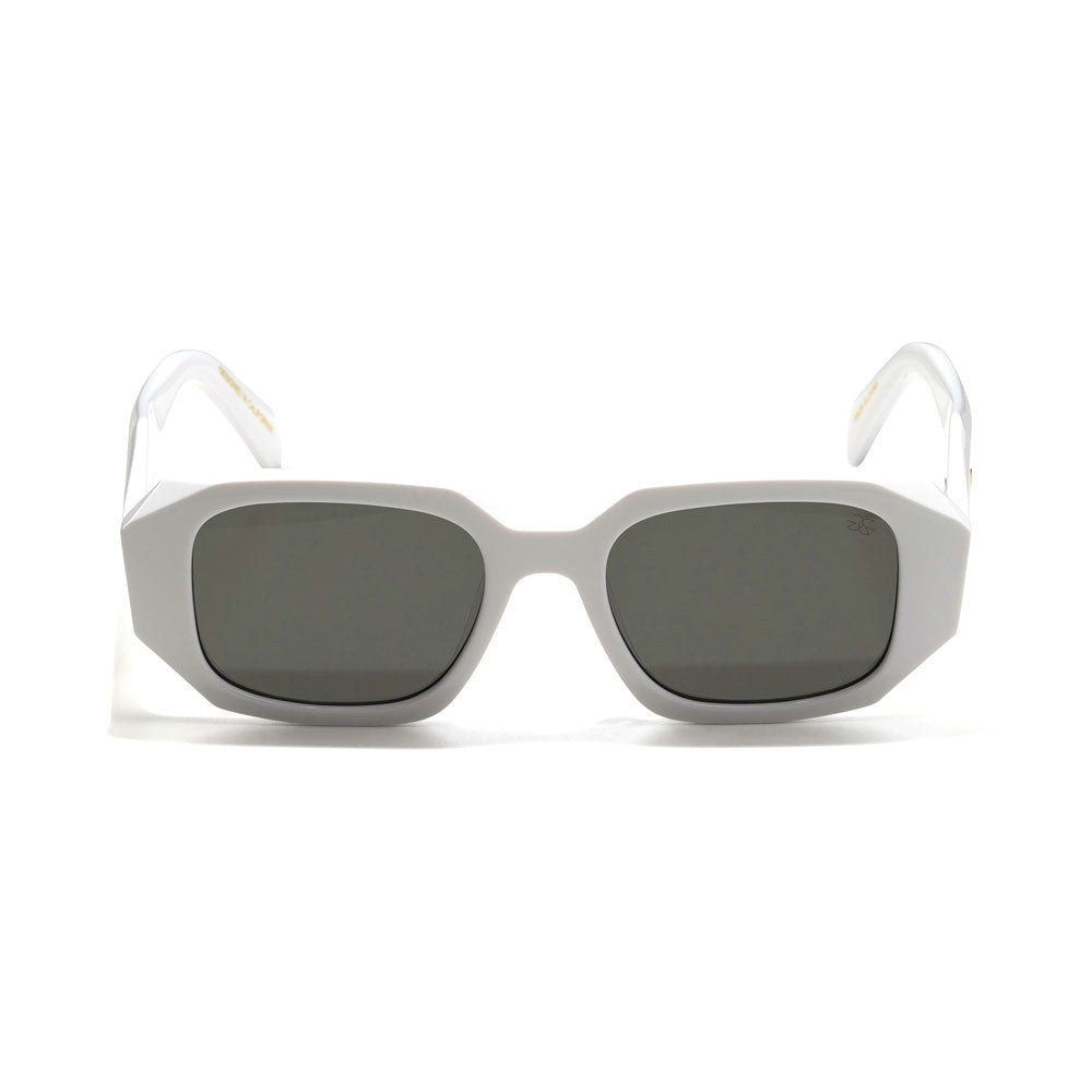 Artemis Glossy White Sunglasses The Gold Gods