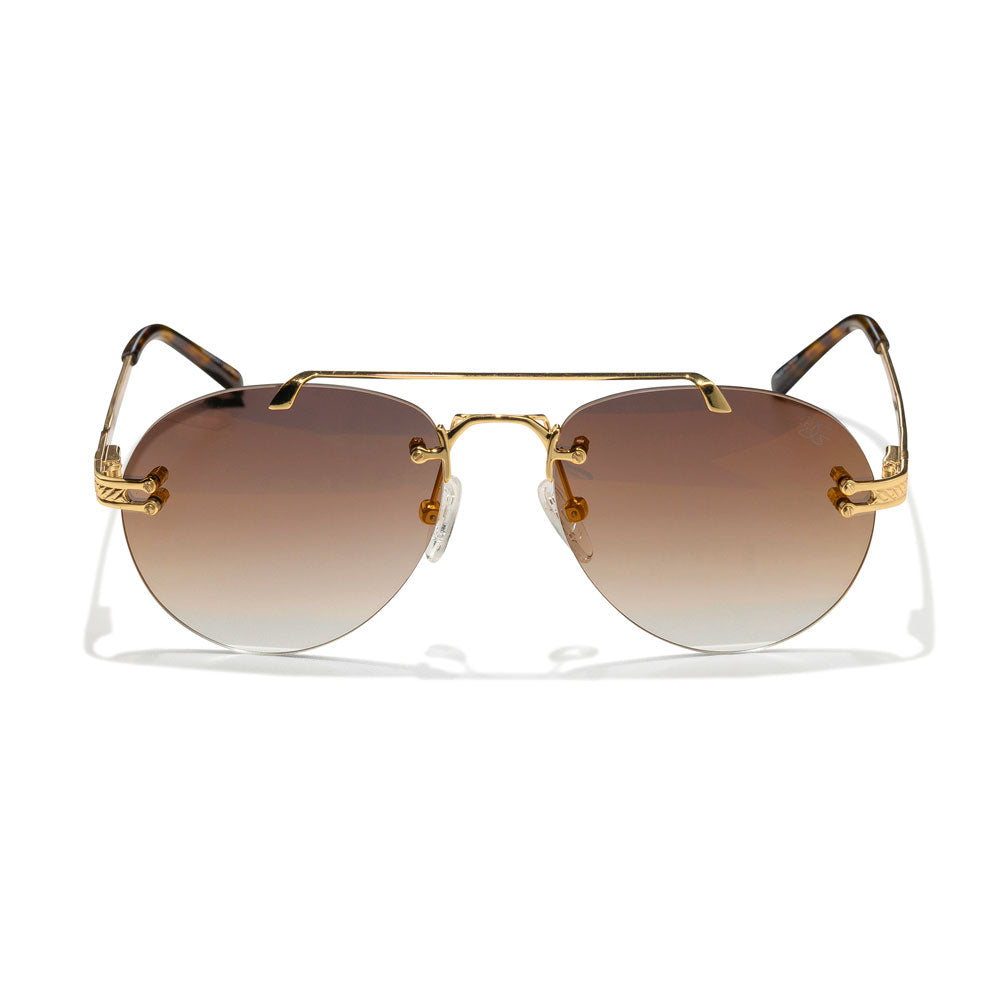 Brown Gradient Helios Aviator Sunglasses The Gold Gods