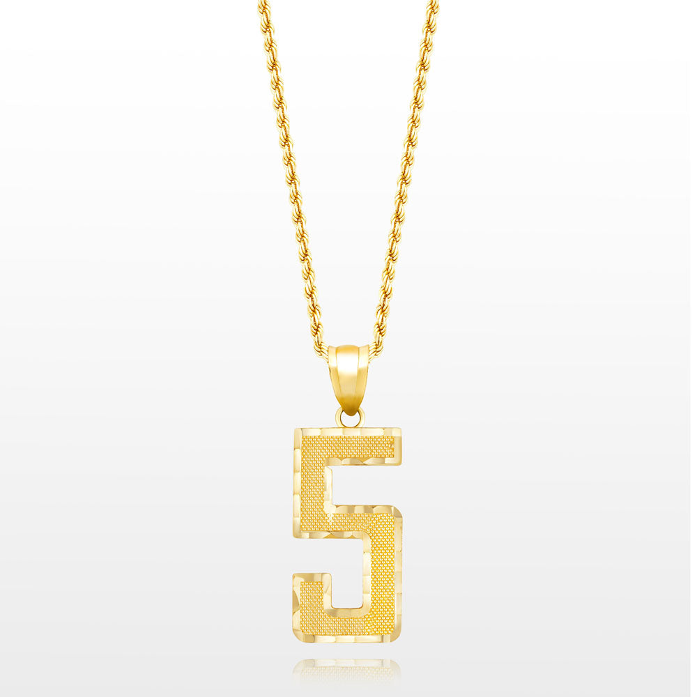 10k Solid Gold Large Jersey Number Pendant The Gold Gods 5