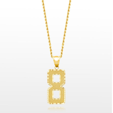 10k Solid Gold Large Jersey Number Pendant The Gold Gods 8