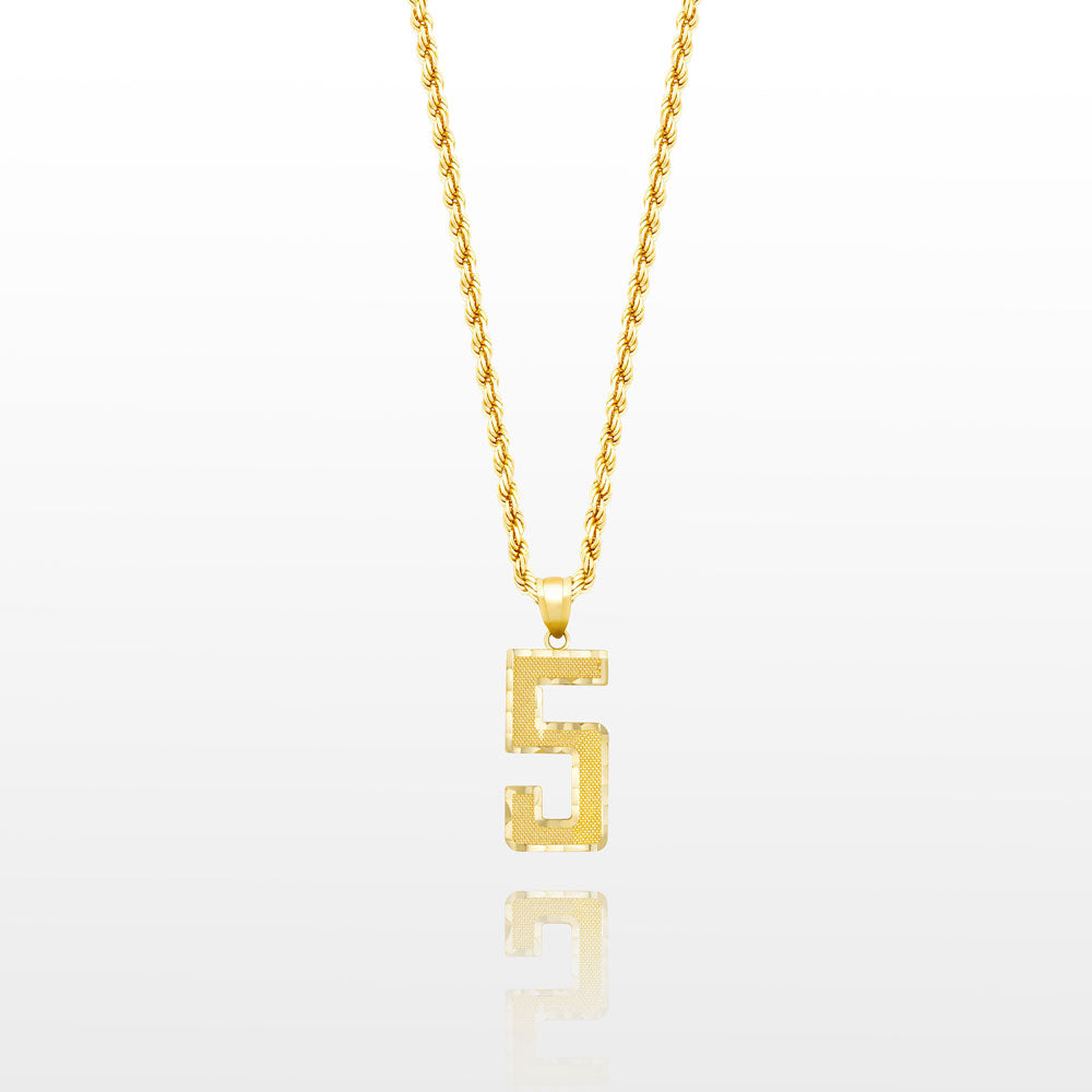 10k Solid Gold Small Jersey Number Pendant The Gold Gods 5