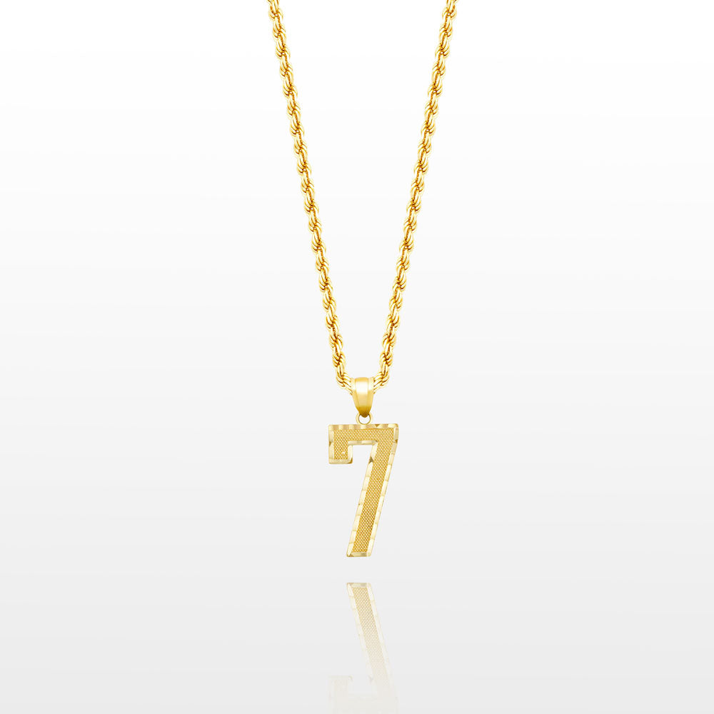 10k Solid Gold Small Jersey Number Pendant The Gold Gods 7