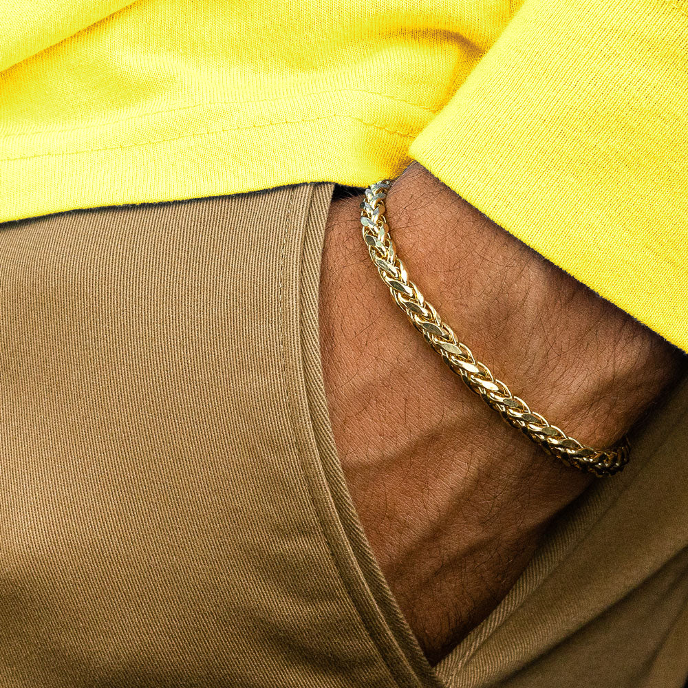 10 K Solid Gold Chino Bar Bracelet Man ID Bracelet 