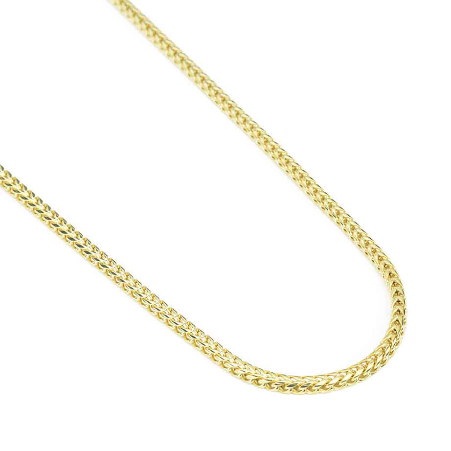 Womens Solid Gold Curved Franco Chain The Gold Gods