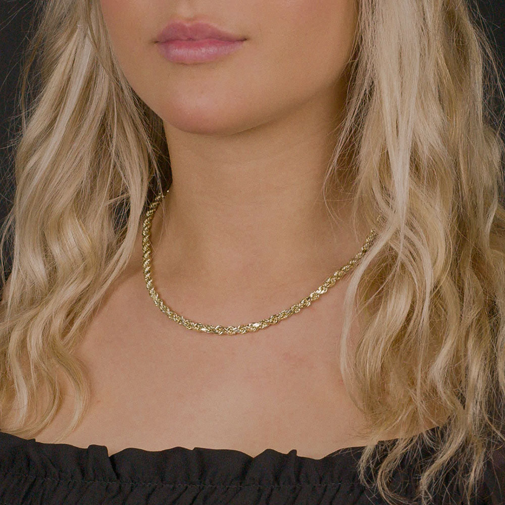 Rope Necklace- 6mm, Size 22, 14K White Chain - The GLD Shop