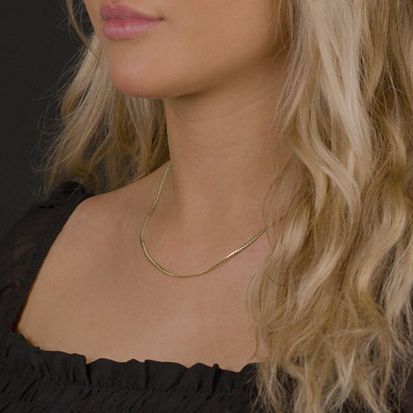 Womens Solid Gold Miami Cuban Chain Necklace 2.5mm 18inch The Gold Goddess