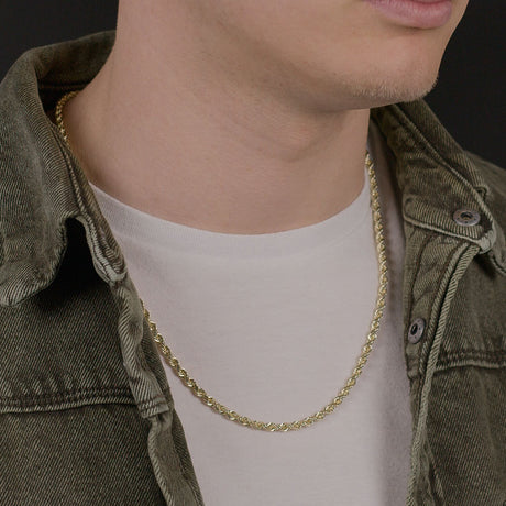 Solid Gold Rope Chain The Gold Gods 4mm 22 inch