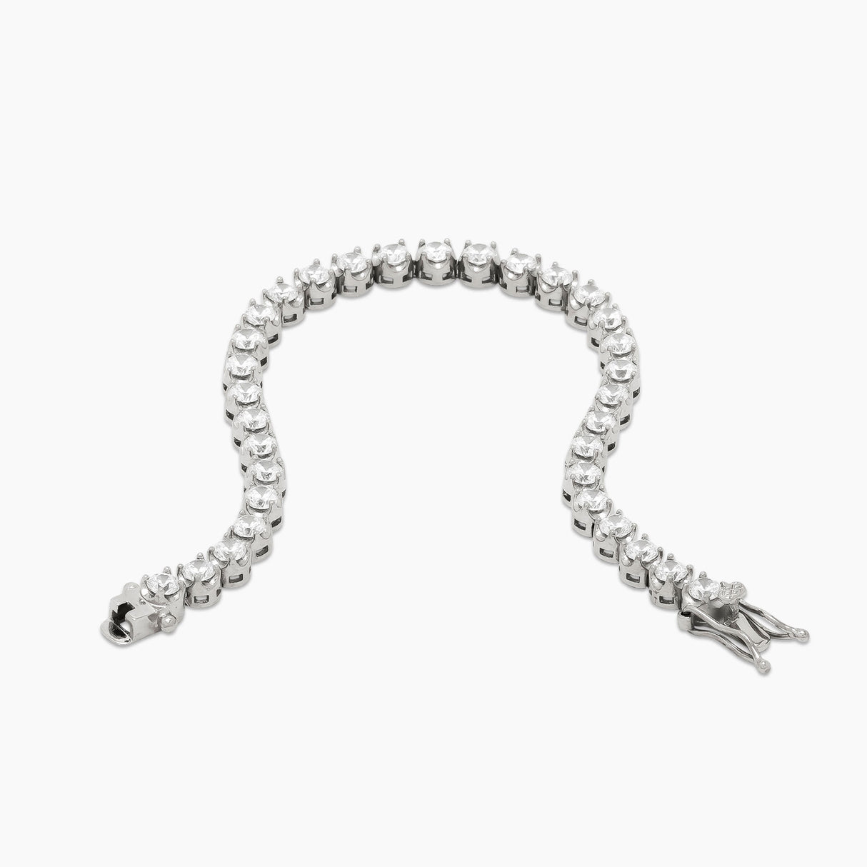 White Gold 4mm Diamond Buttercup Tennis Bracelet The Gold Gods