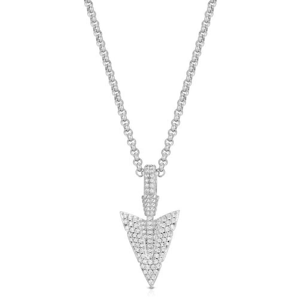 White Gold Diamond Arrowhead Pendant Necklace The Gold Gods 6