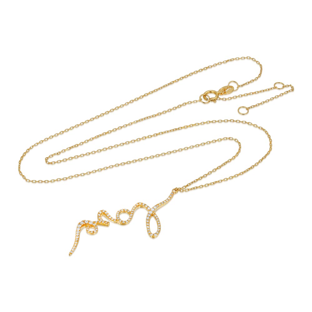 Womens 14k Solid Gold Diamond Love Necklace Layered Front | The Gold Goddess