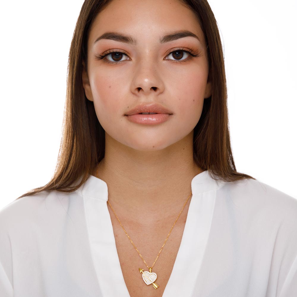 Womens Diamond Heart Necklace The Gold Goddess 2