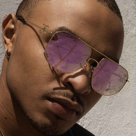 Zelus Sunglasses The Gold Gods Lavender Lifestyle