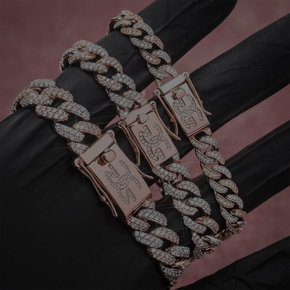 2 Tone Diamond Cubans Link Chains
