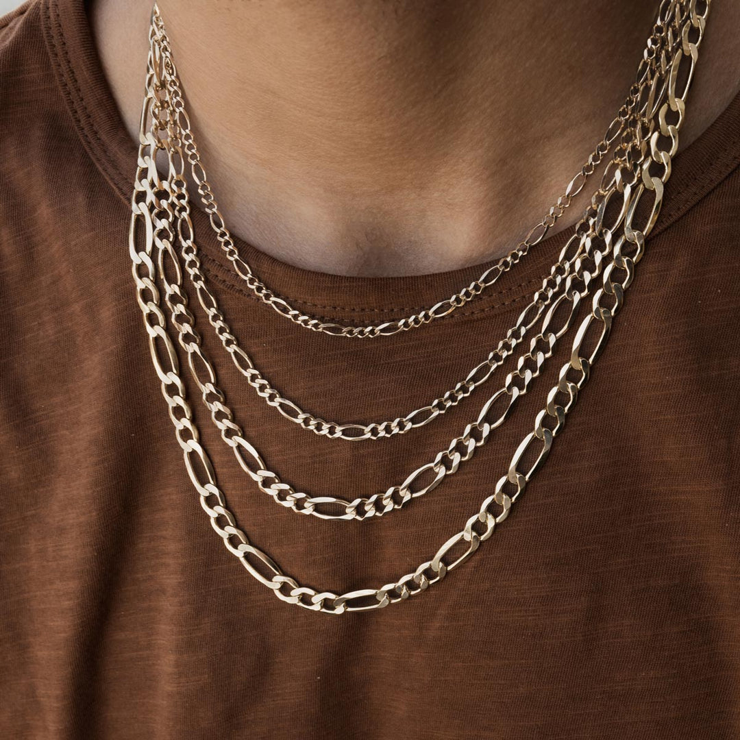 Solid Gold Figaro Link Chains
