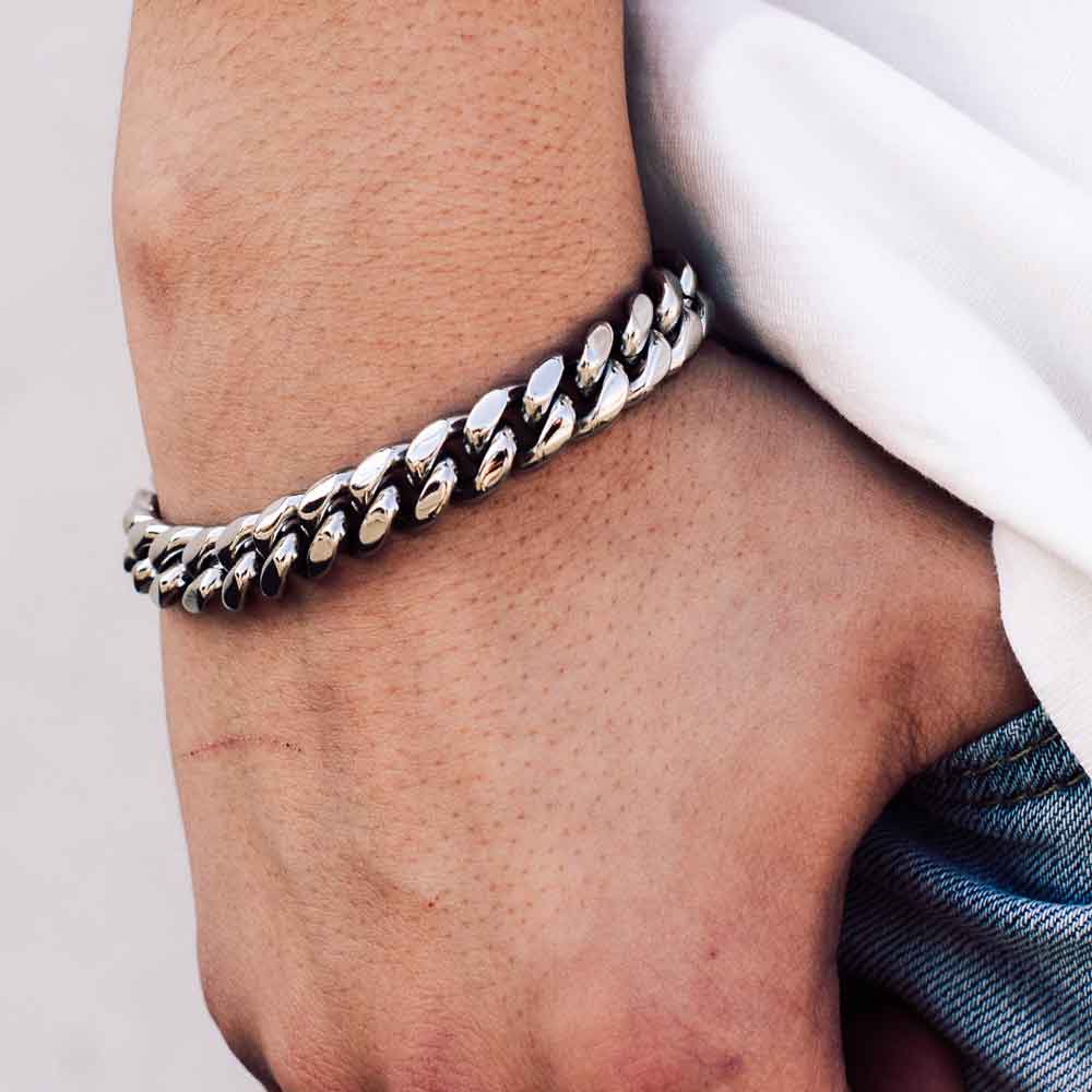 Silver Cuban Link Bracelet: hotsell 10mm