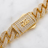 12mm 20 inch Inverse Diamond Cuban Link Clasp The Gold Gods