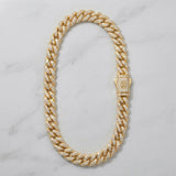 12mm 20 inch Inverse Diamond Cuban Link Chain Flat Lay The Gold Gods 