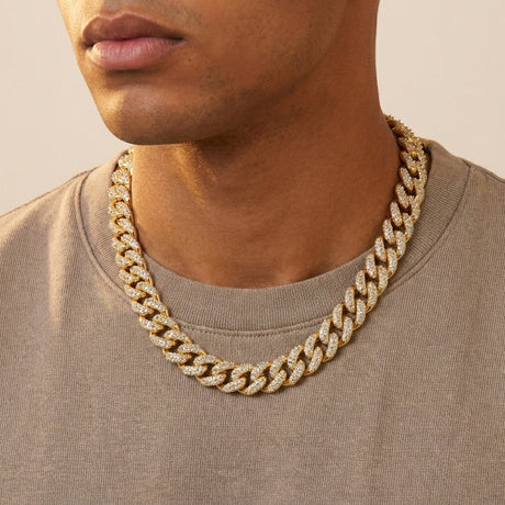 12mm 20 inch Inverse Diamond Cuban Link The Gold Gods