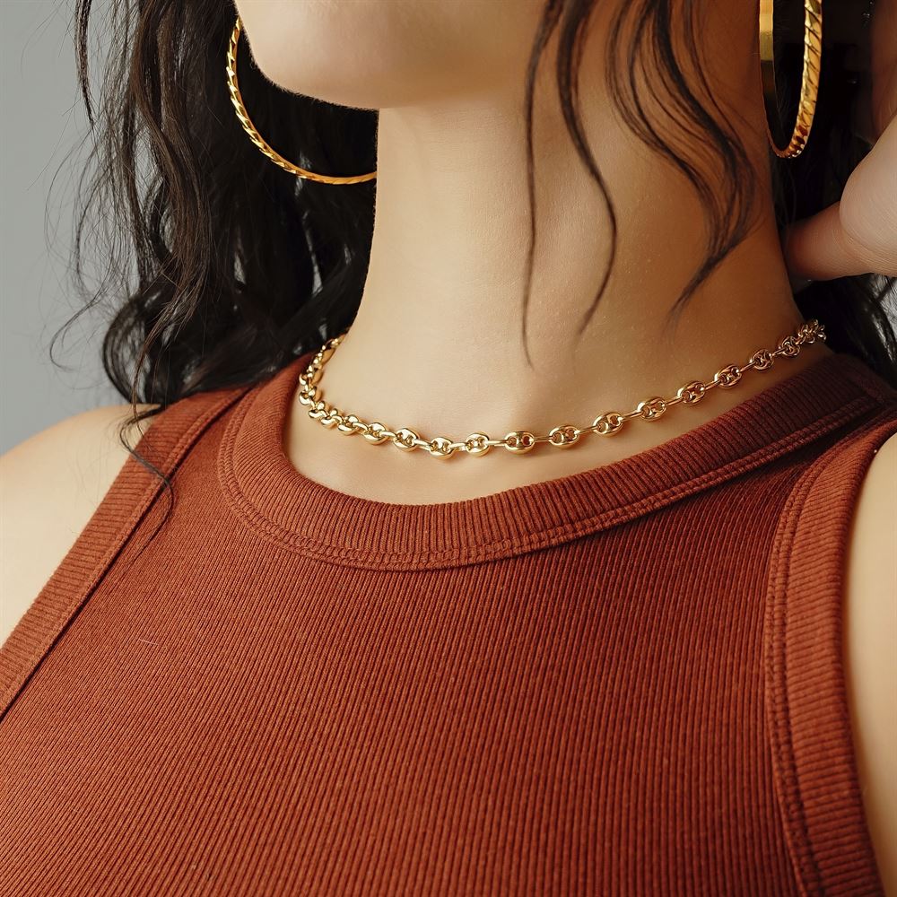 Women's Vermeil Puff Chain The Gold Goddess Women’s Jewelry By The Gold Gods