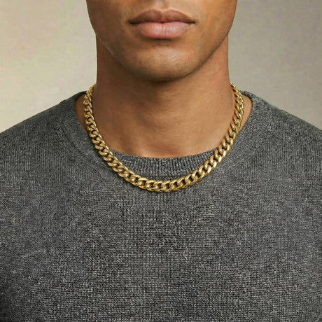 Men's Gold Chain - 14k Vermeil Cuban Link Chain - The Gold Gods - 10mm 18 inch