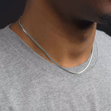 18inch 2.5mm silver cuban link chain .925 Sterling Silver mens jewelry the gold gods