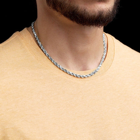 18inch 5mm Silver Rope Chain .925 Sterling Silver The Gold Gods Mens Jewelry
