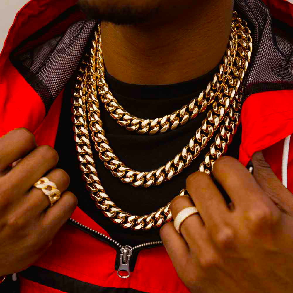 Miami Cuban Link Chain 14mm The Gold Gods lifestyle look 2
