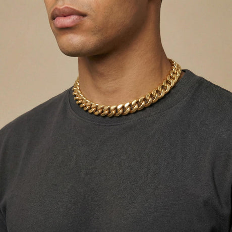 Miami Cuban Link Chain 14mm The Gold Gods lifestyle look 18 inch