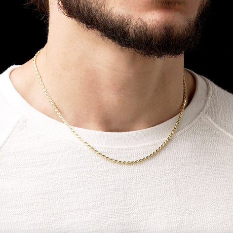 2.5mm 18inch Vermeil Rope Chain Italian .925 Sterling Silver The  Gold Gods Men's jewelry