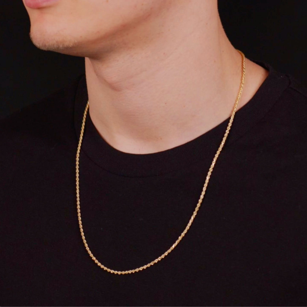 2.5mm 24inch Vermeil Rope Chain Italian .925 Sterling Silver The  Gold Gods Men's jewelry