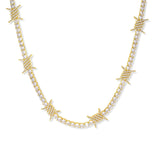 20 inch 4mm 18k barbwire tennis chain gold  gods