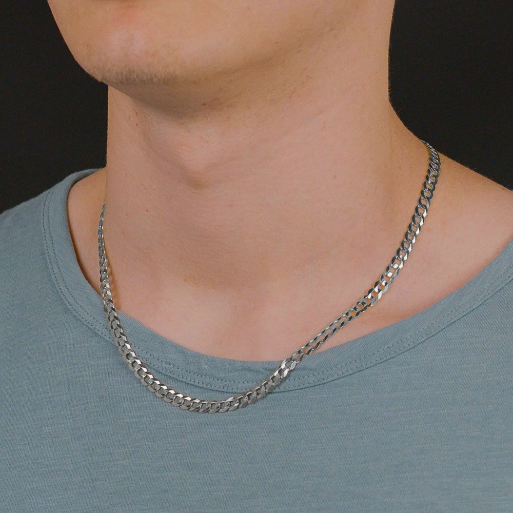 Sterling Silver 6mm Flat Curb Chain Necklace, 18 20 22 24 26 30 Inches,  Women's Men's - Etsy