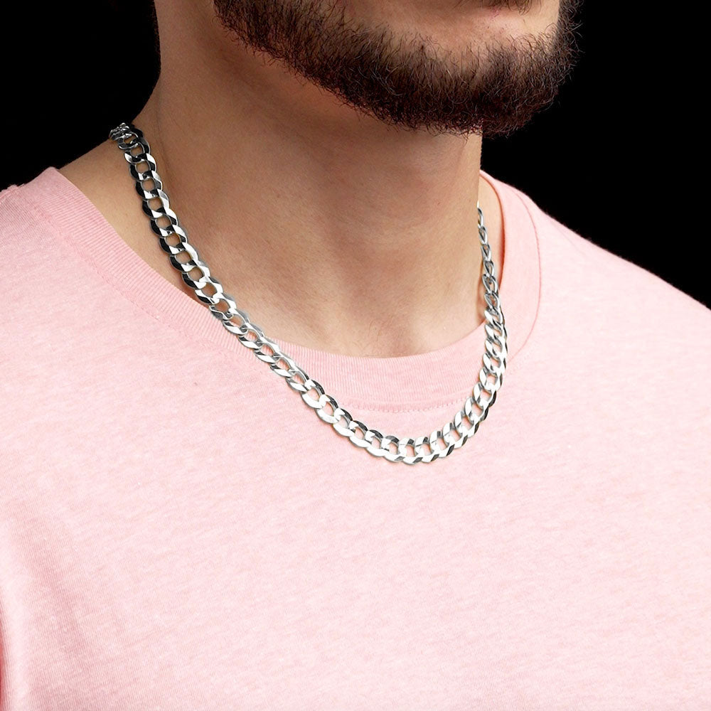 Men's Solid Silver Curb Chain 4mm – Bijou Jewellery