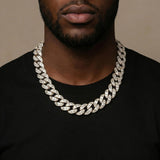 White Gold 20mm Emerald Cut Diamond Cuban Chain Gold Gods 3