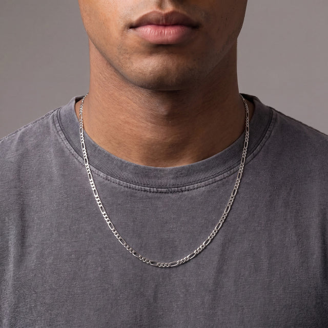 4mm white gold figaro link chain 22 inch the gold gods