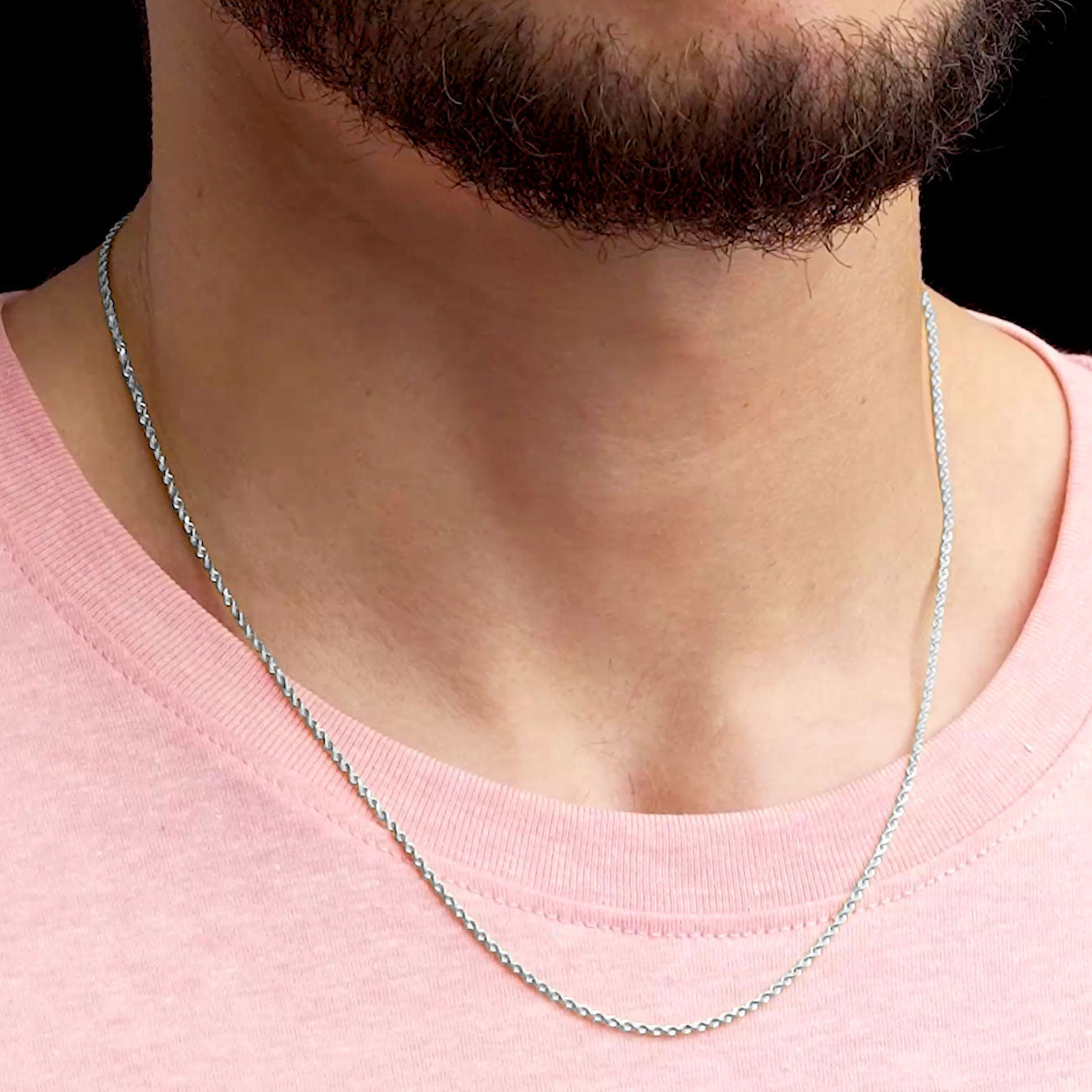 Mens sterling silver rope on sale chain