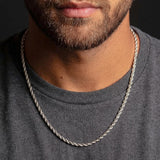 22 inch 4mm 925 Italian Silver Rope Chain The Gold Gods