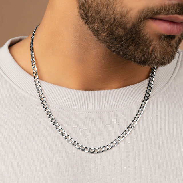 Silver Curb Cuban Link Chain | The Gold Gods