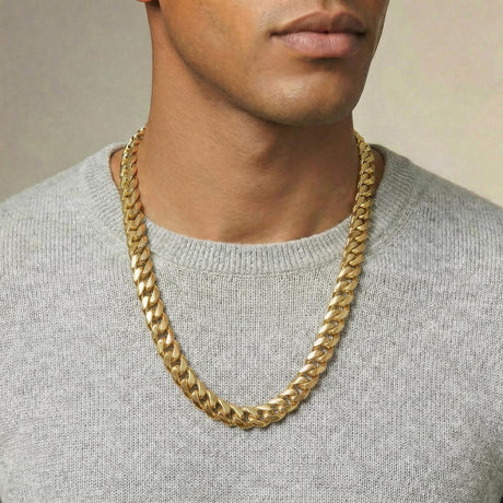 Men's Gold Chain - 14k Vermeil Cuban Link Chain - The Gold Gods - 12mm 24 inch